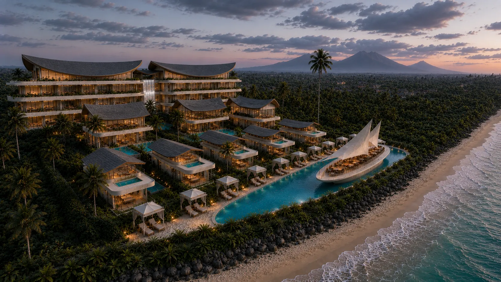 Aurora Sanur в сумерках